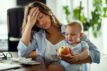 Single mother trying to cope with baby and studies